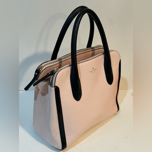 Kate Spade Pink & Black Leather handbag Satchel - Picture 2 of 9